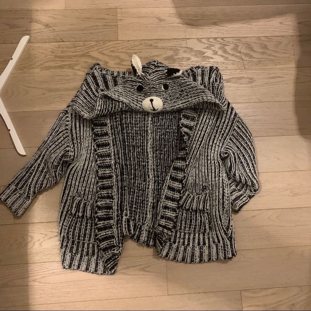 LF animal hooded knit cardigan